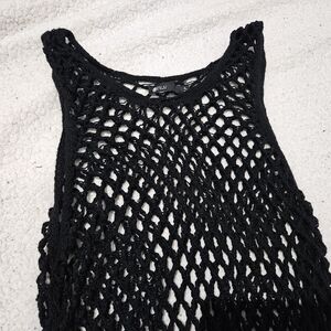 Stylish Black Crochet Swim Cover-Up